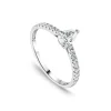 Tulip Setting 18ct White Gold 0.50ct Pear & Diamond Shoulders Diamond Ring
