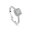 Tulip Setting 18ct White Gold 0.50ct Princess Halo Diamond & Side Stones Ring
