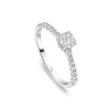 Tulip Setting 18ct White Gold 0.75ct Solitaire & Diamond Shoulders Diamond Ring