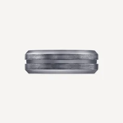 Tungsten Matte Center Groove Polished Edge 7mm Men's Ring