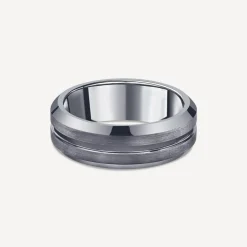 Tungsten Matte Center Groove Polished Edge 7mm Men's Ring
