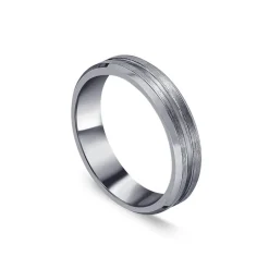 Tungsten Matte Centre Groove Polished Edge 5mm Men's Ring