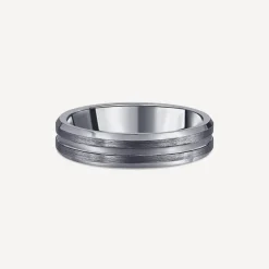 Tungsten Matte Centre Groove Polished Edge 5mm Men's Ring