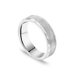 Tungsten Matte Diamond Cut Edge 6mm Men's Ring