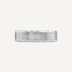 Tungsten Matte Diamond Cut Edge 6mm Men's Ring