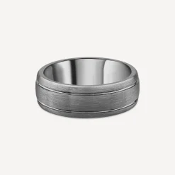 Tungsten Matte Two Line 8mm Men's Ring