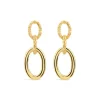 Yellow Gold Plated Sterling Silver Diamond Cut & Polished Link Drop Earrings
