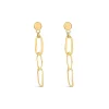 Yellow Gold Plated Sterling Silver Open Oval Link Drop Earrings