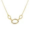 Yellow Gold Plated Sterling Silver Diamond Cut & Polished Link Necklet