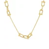 Yellow Gold Plated Sterling Silver Stationed Stirrup Chain Necklet
