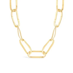 Yellow Gold Plated Sterling Silver Open Oval Link Necklet