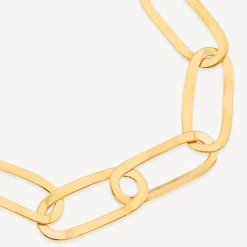 Yellow Gold Plated Sterling Silver Open Oval Link Bracelet