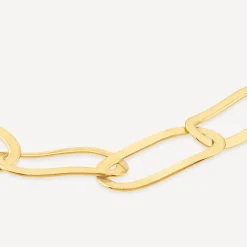 Yellow Gold Plated Sterling Silver Open Oval Link Bracelet