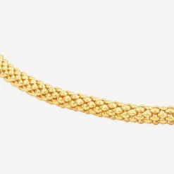 Yellow Gold Plated Sterling Silver Popcorn Tube Bracelet