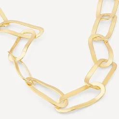Yellow Gold Plated Sterling Silver Open Oval Link Necklet
